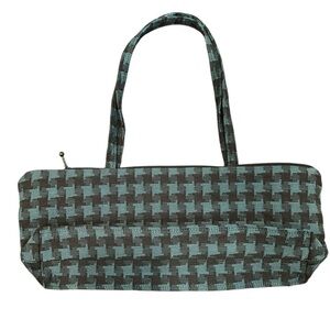 Maruca hand bag, green and brown checkered‎ tweed, made in Boulder, Colorado
